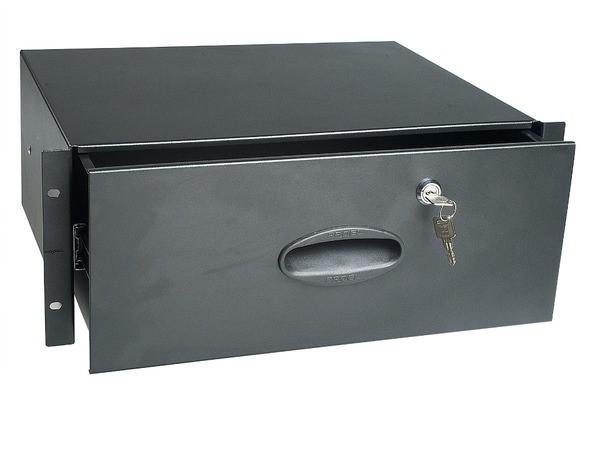Proel Rack zásuvka, 4U, uzamykatelná, černá, kov, vnitřní, 340x405 mm
