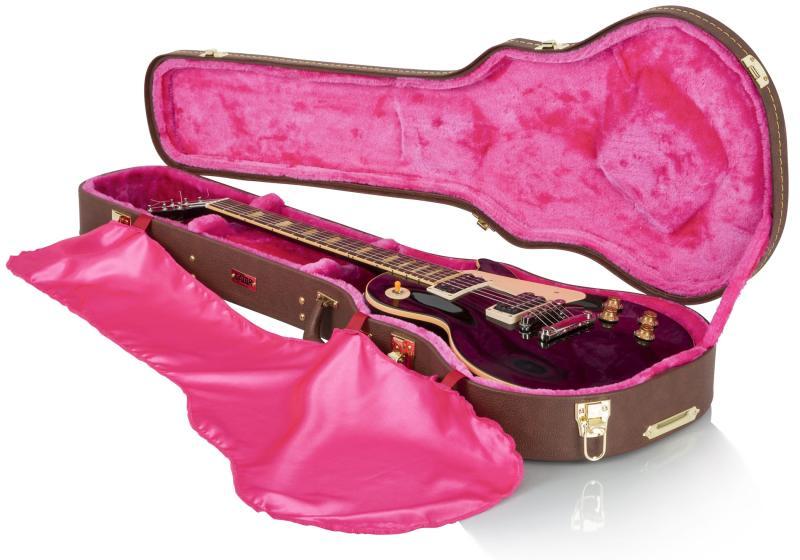 Gator tvrdý kufr pro elektrickou kytaru Les Paul, vintage hnědá