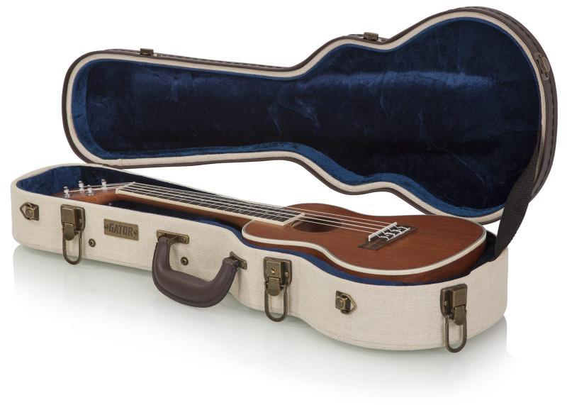 Gator Ukulele tvrdý kufr, elegantní vintage vzhled, béžový