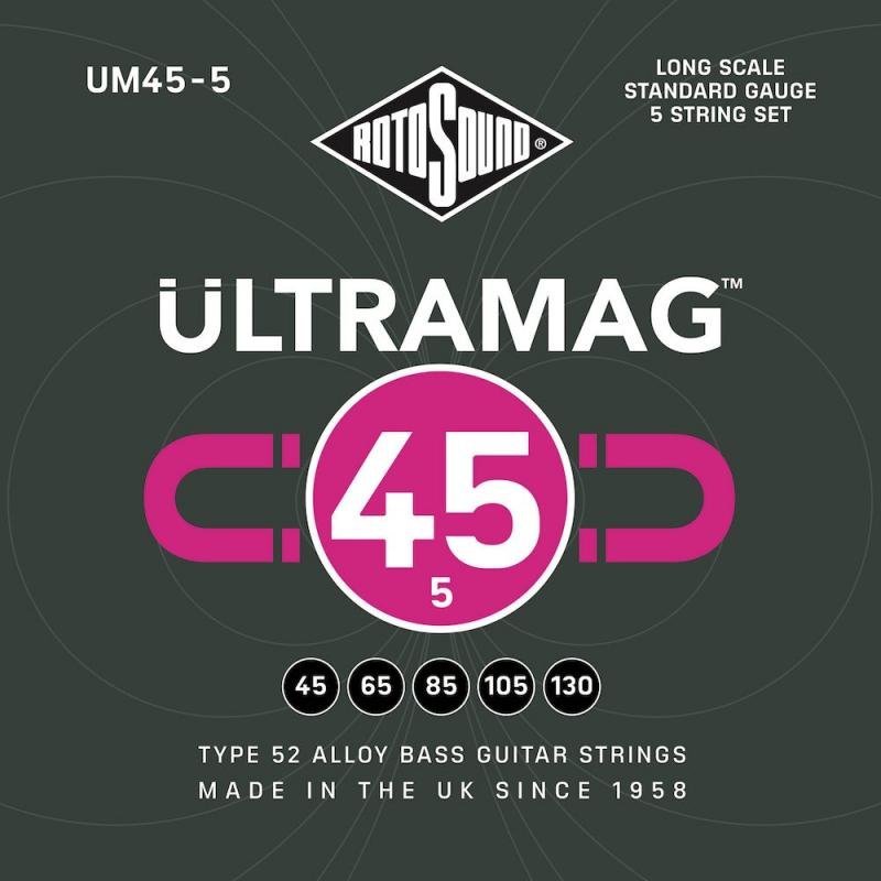 Rotosound Ultramag basové struny, 5 strun, typ 52, 45 65 85 105 130