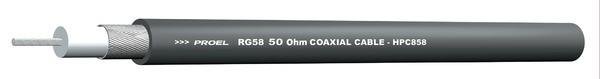 Proel Video kabel, koaxiální, jednoduché stínění, RG58, průměr 6,5mm