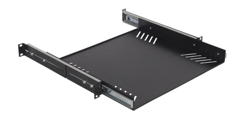 PROEL Rack polička 1U, černá, kovová, rozměr: 379 mm, tloušťka: 1,5 mm