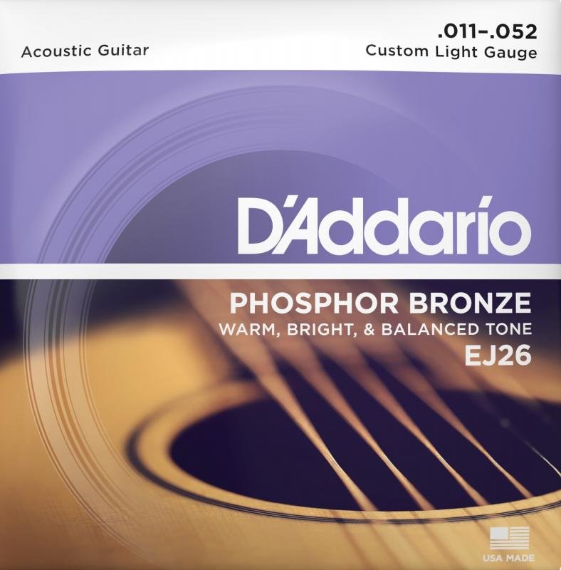D'Addario Akustické kytarové struny, fosfor-bronz, 11-52