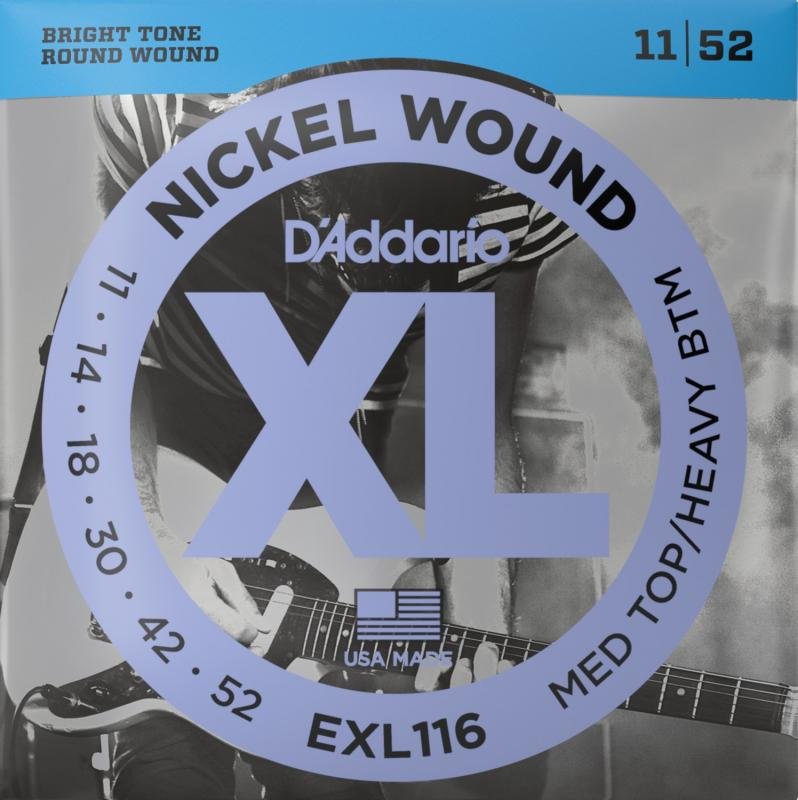D'Addario EXL116 elektrické kytarové struny, niklové, 11-52