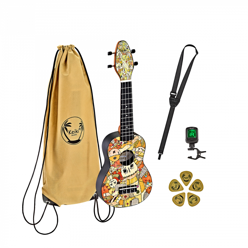 Ortega K2-VP KEIKI ukulele set 