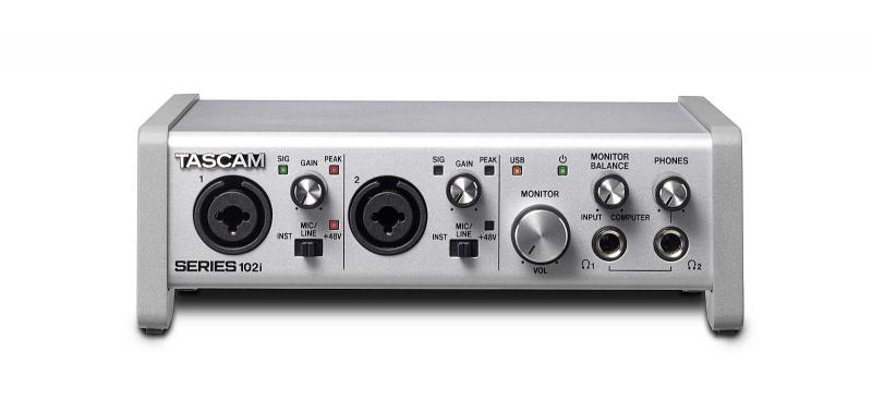 Tascam USB rozhraní, 2+8 vstupů (analogový+optický), 2 výstupy (analogové), ADAT IN