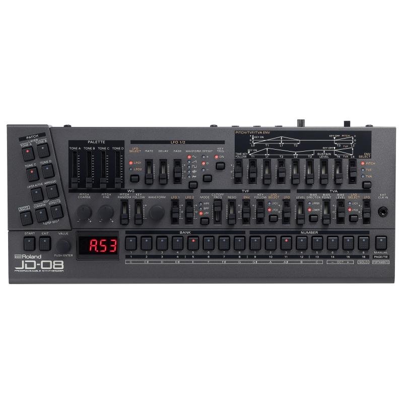 Roland syntezátor JD-800, kompaktní design, široké možnosti zvuku