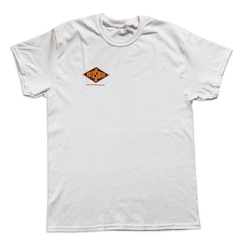 Rotosound Unisex tričko, bílé, logo na levé straně, 100% bavlna, velikost XL
