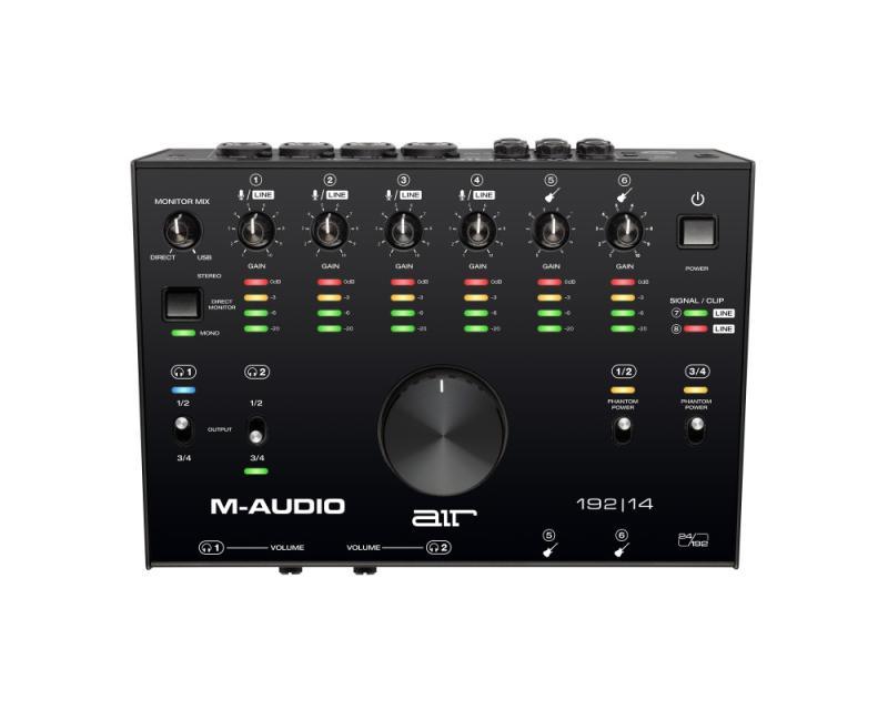 M-Audio rozhraní, 8-in/4-out, 24-bit/192 kHz, USB-C, MIDI