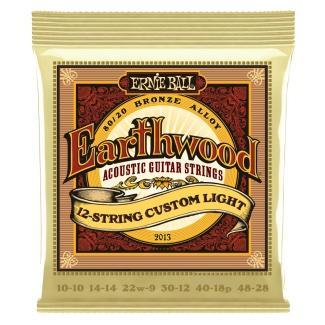 Ernie Ball Akustické kytarové struny Earthwood 12-string Custom Light, Bronze, 10-48