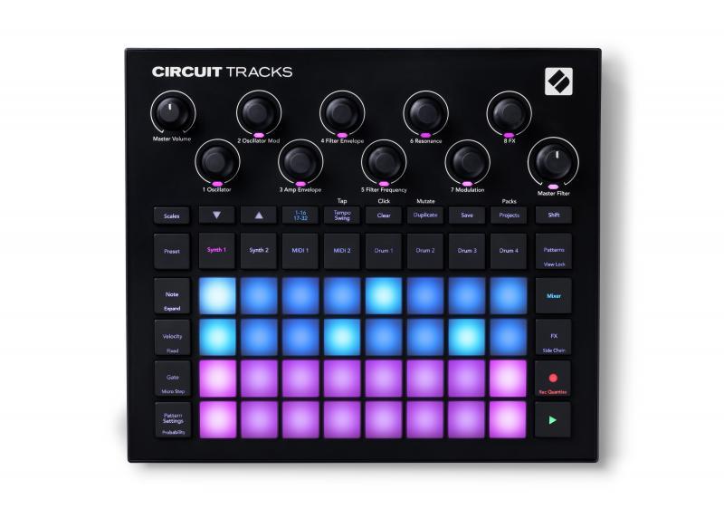 Novation Circuit Tracks rácsový groovebox, 32 RGB pad, USB-C