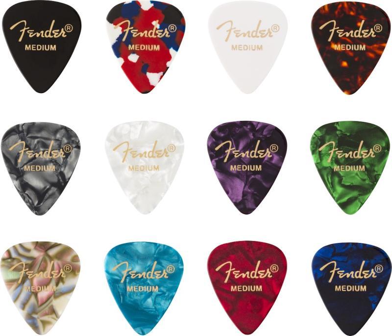 Fender Pengetník 351 tvar, celluloid, střední, 12 kusů