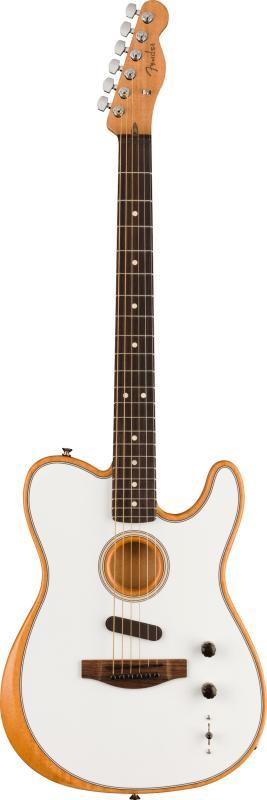 Fender elektro-akustická kytara Acoustasonic® Player Telecaster, růžové dřevo, Arctic White