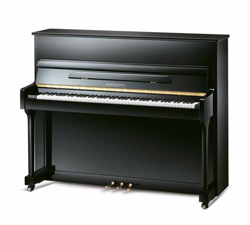 Pearl River Akustické pianino, 88 kláves, 118cm vysoké, černé, se židlí