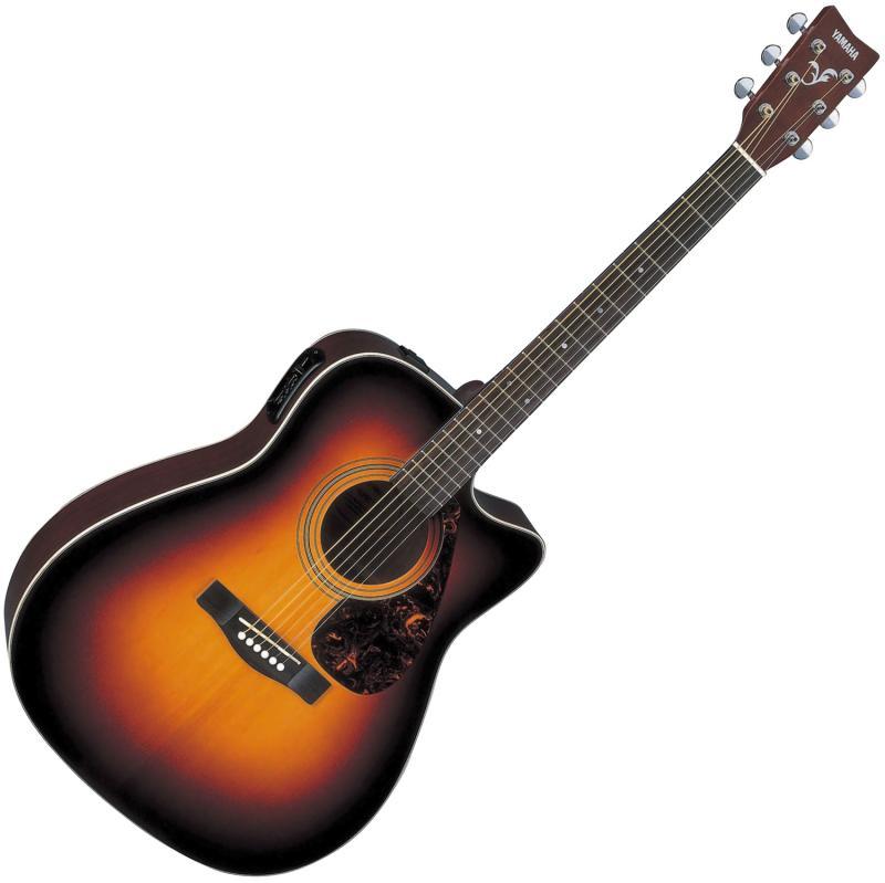 Yamaha elektroakustická kytara dreadnought, barva Tobacco Brown Sunburst