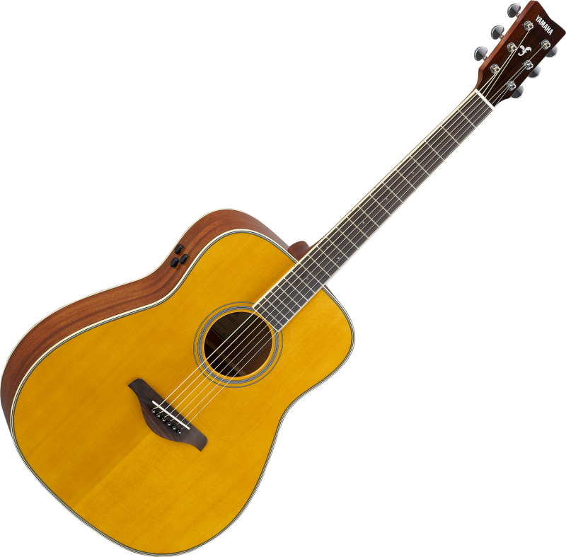 Yamaha FG-TA TransAcoustic, elektro-akustická dreadnought, Vintage Tint