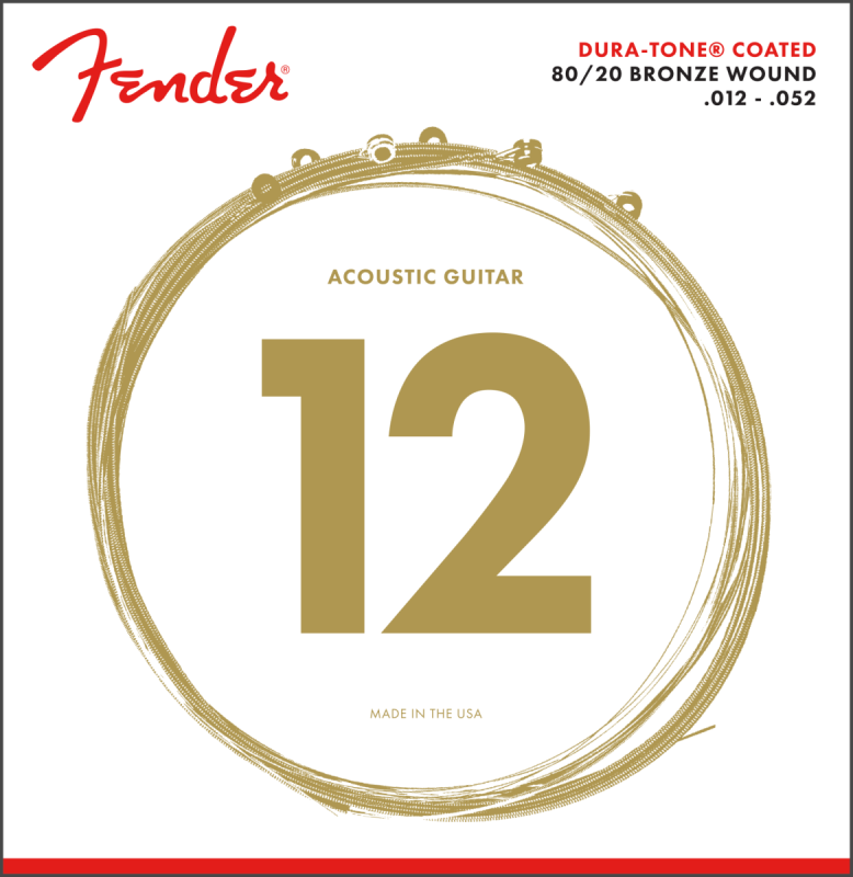 Fender Akustické kytarové struny Dura-Tone 80/20, potažené, 12-52