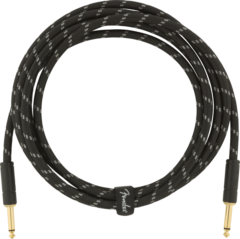 Fender Deluxe Series kabel, 3m, černý tweed, rovný-rovný
