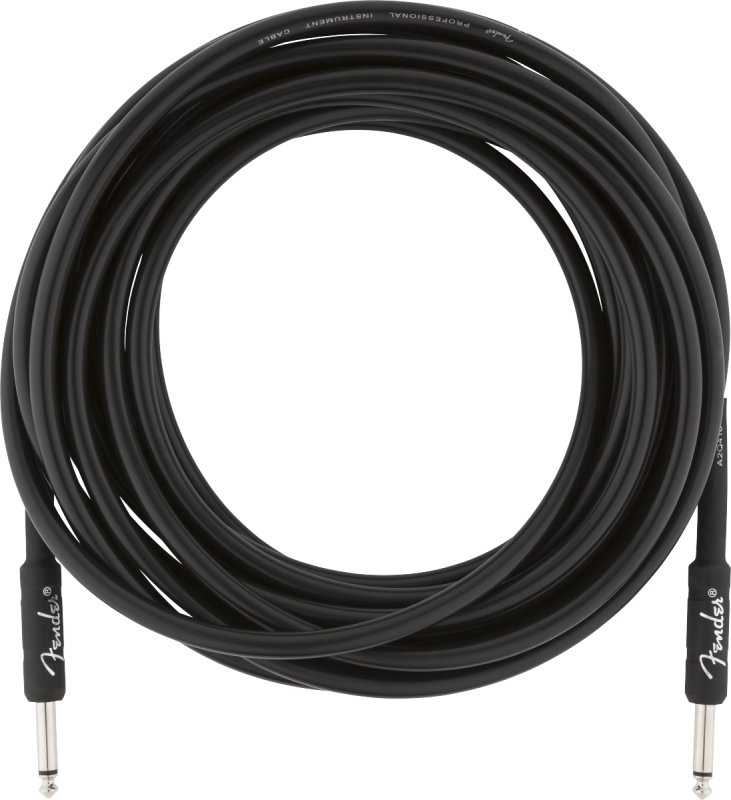 Fender Profesionální série kabel, 7,5 m, rovný-rovný, černý