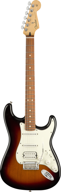 Fender Elektrická kytara Player Stratocaster, HSS snímač, Pao Ferro hmatník, Sunburst