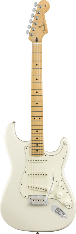 Fender Elektrická kytara Player Stratocaster, javorový hmatník, bílá