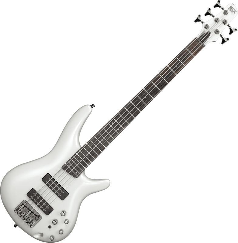 Ibanez elektrická baskytara 5 strun, perleťově bílá