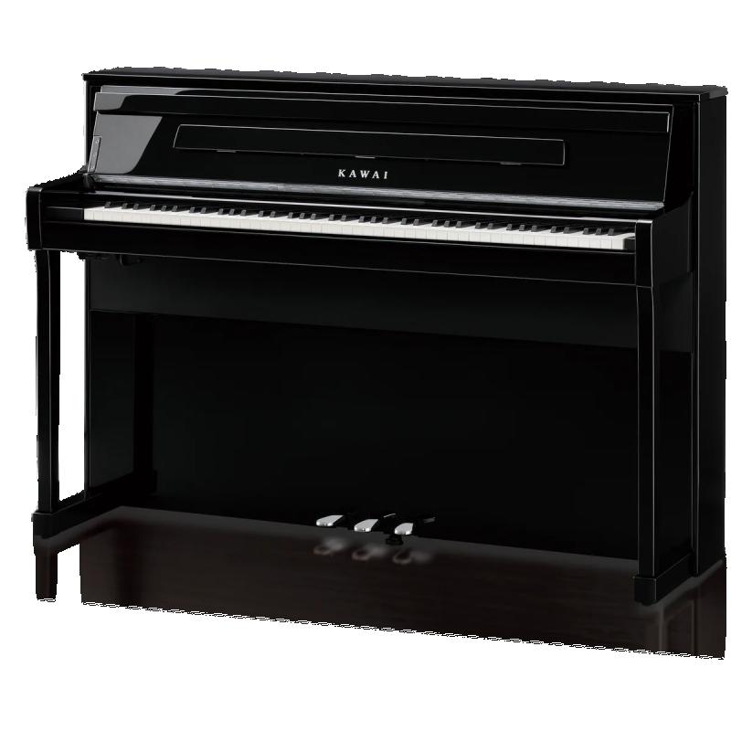 Kawai digitální klavír, 88 kláves, kladívková mechanika, 256 polyfonie, Bluetooth, lesklá černá