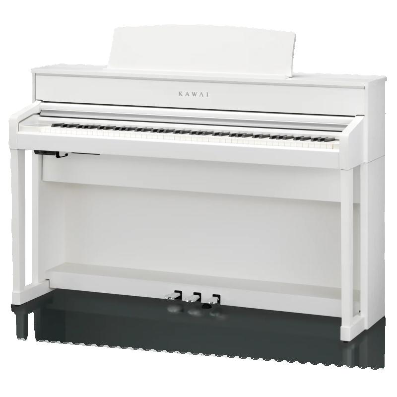Kawai digitální klavír, 88 kláves, kladívková mechanika, 256 hlasů, Bluetooth, bílá