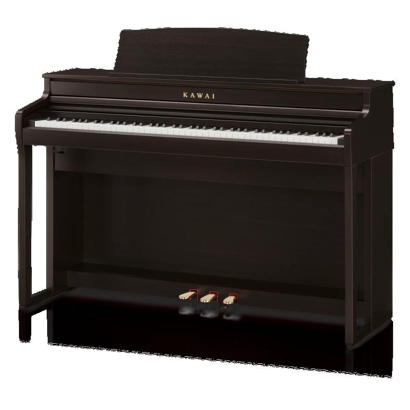 Kawai digitální klavír, 88 kláves, kladívková mechanika, Bluetooth, růžové dřevo