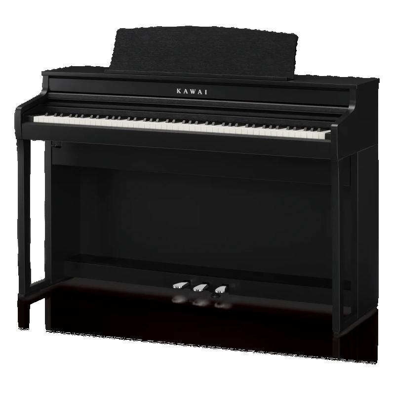 Kawai digitální klavír, 88 kláves, kladívková mechanika, 192 hlasová polyfonie, Bluetooth, černá