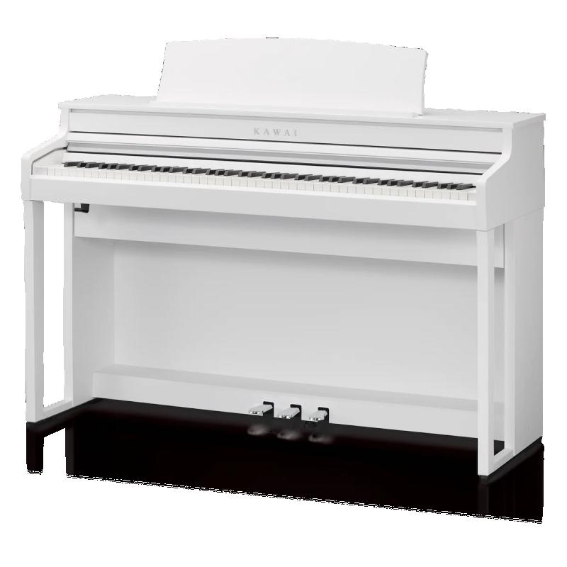 Kawai digitální klavír, 88 kláves, kladívková mechanika, 192 hlasová polyfonie, Bluetooth, bílá