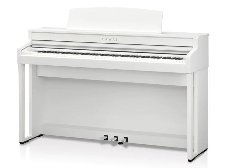 Kawai digitální klavír, 88 kláves, kladívková mechanika, 256 hlasová polyfonie, Bluetooth, bílá