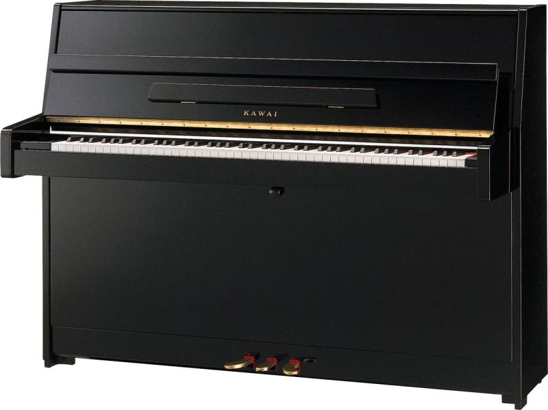 Kawai akustické pianino, 88 kláves, 110 cm vysoké, lesklá černá