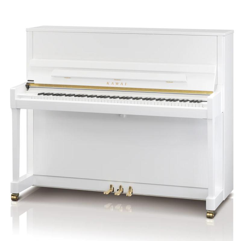 Kawai akustické pianino, 88 kláves, 122 cm, lesklá bílá