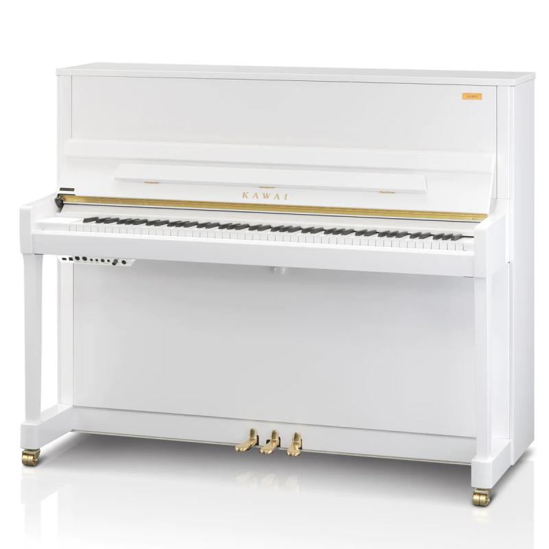 Kawai akustické pianino ATX4, hybridní systém, 88 kláves, 114 cm, lesklá bílá