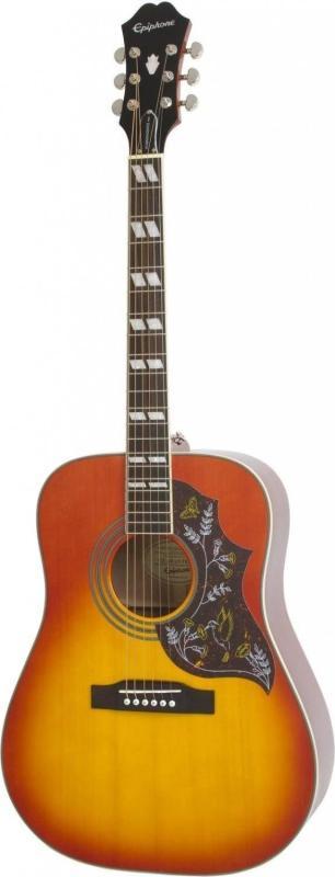 Epiphone Hummingbird Studio Solid Top FC elektroakustická kytara, Faded Cherry Sunburst