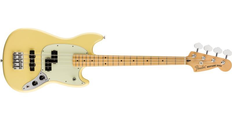 Fender basová kytara Limited Edition Player Mustang PJ, javorový hmatník, máslová smetana