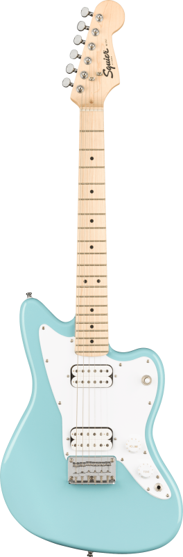 Squier Mini Jazzmaster HH, javorová hmatník, daphne modrá