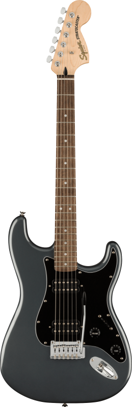 Squier Affinity Stratocaster HH, javorový hmatník, černý pickguard, metalická šedá