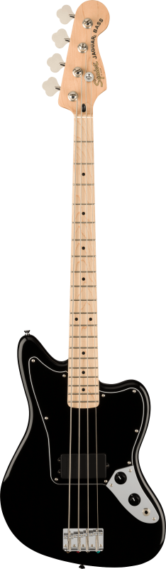 Squier Affinity Series Jaguar Bass H, Javorový hmatník, Černý pickguard, Černý