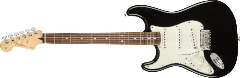 Fender Elektrická kytara Player Stratocaster, levá ruka, černá barva