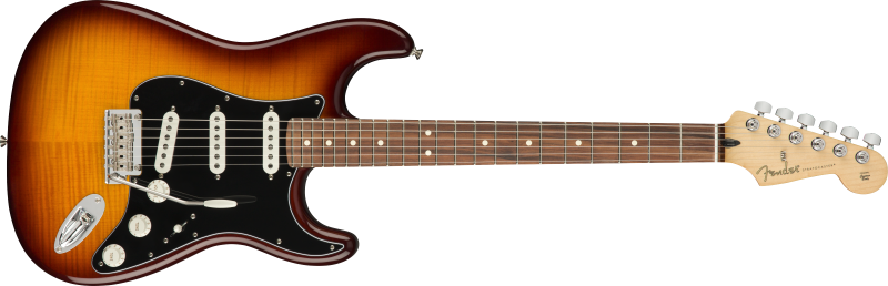 Fender elektrická kytara Player Stratocaster Plus Top PF Tobacco Sunburst