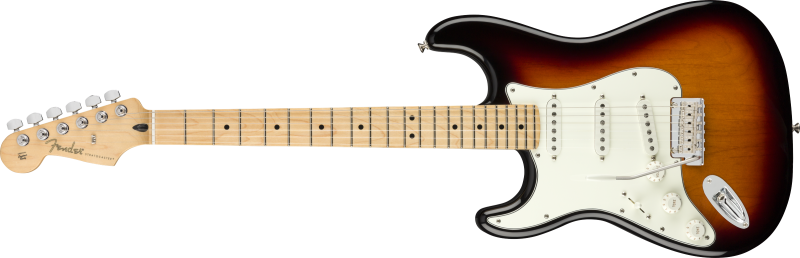 Fender elektrická kytara Player Stratocaster MN 3-barvy Sunburst, levá