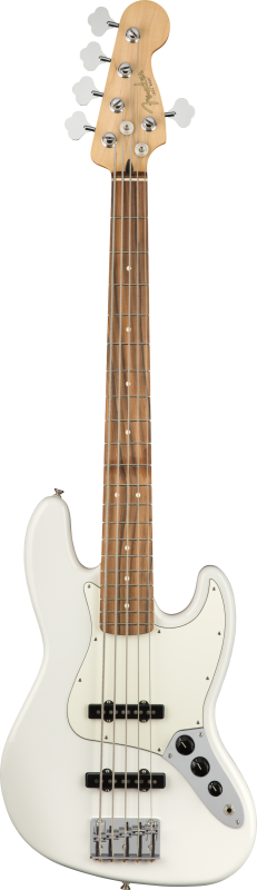 Fender Jazz Bass V, 5 strun, Pau Ferro hmatník, Polární bílá
