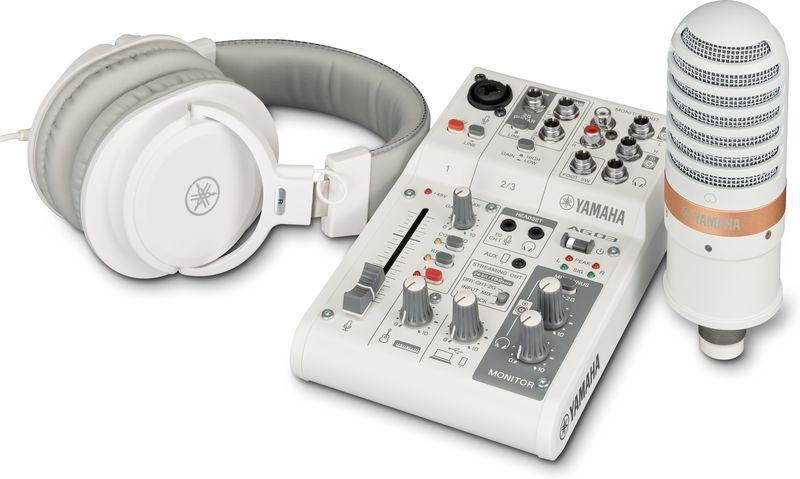Yamaha Podcast mixážní pult, studio set, bílý