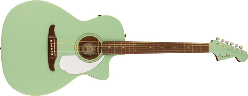 Fender elektroakustická kytara Newporter Player, ořechový hmatník, bílý pickguard, Surf Green