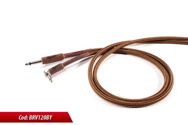 Proel Kabel pro nástroje, 3 m hnědo-zlatý, 6,3 mm mono jack, 6,3 mm úhlový mono jack