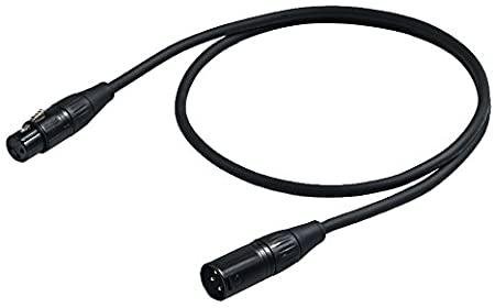 Proel DMX kabel 5 m, 3P DMX512, černý, Yongsheng XLR 3PF a 3PM