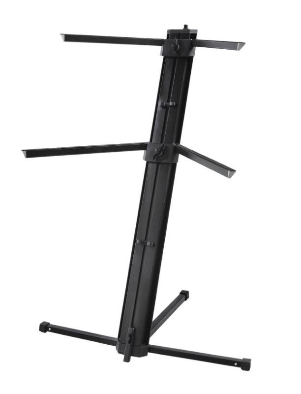DH klávesový stojan, dvouúrovňový, černý, max. zatížení 45 kg