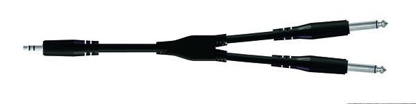 Proel Y kabel 3 m, 3,5 mm stereo jack - 2 x 6,3 mm mono jack, černý